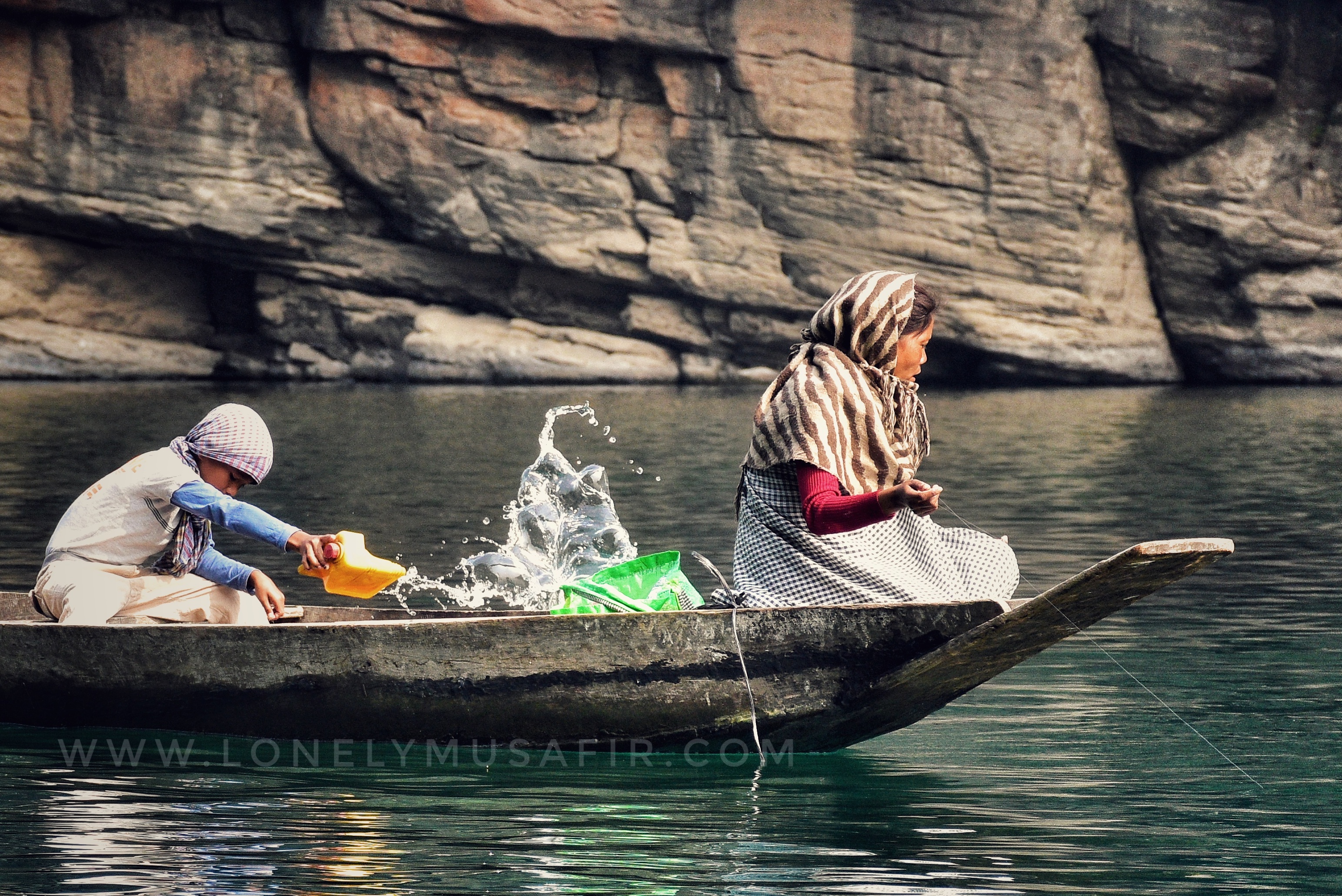 A Fishermen Family at Umngot River, Dawki, Meghalaya